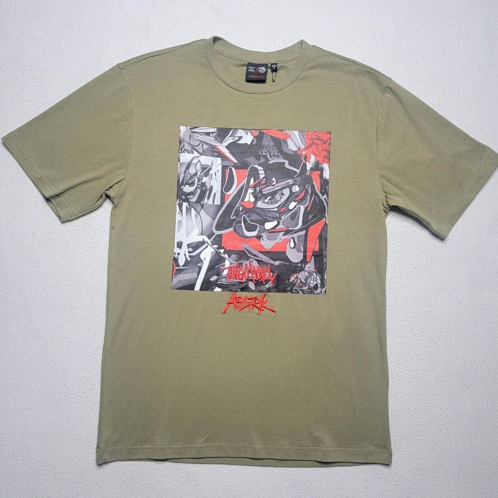 Tango‎ Hotel Abstrk Snake T-Shirt Men Size Medium Green Short Sleeve Streetwear